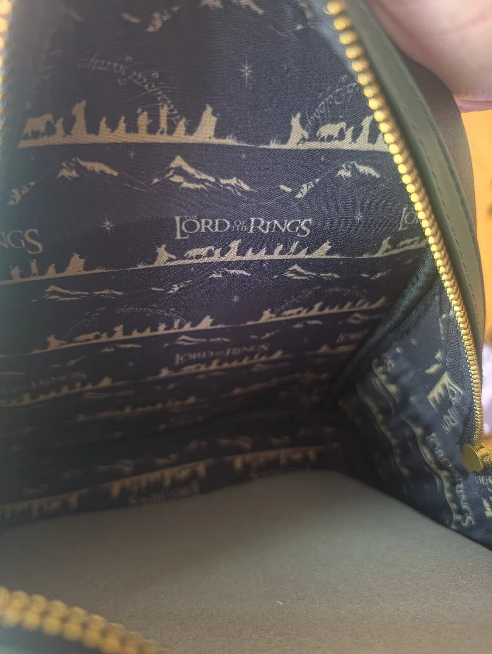 Loungefly Hardtag Black & Gold Lord of the Rings Mini Backpack